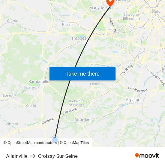 Allainville to Croissy-Sur-Seine map