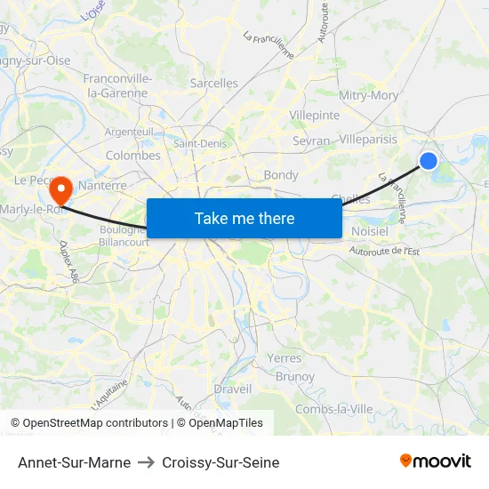 Annet-Sur-Marne to Croissy-Sur-Seine map