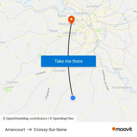 Arrancourt to Croissy-Sur-Seine map