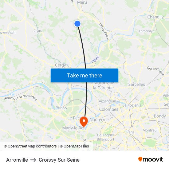 Arronville to Croissy-Sur-Seine map