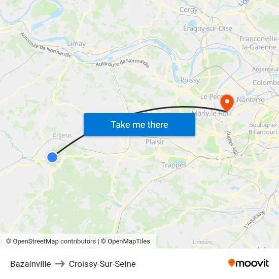 Bazainville to Croissy-Sur-Seine map