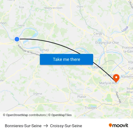Bonnieres-Sur-Seine to Croissy-Sur-Seine map