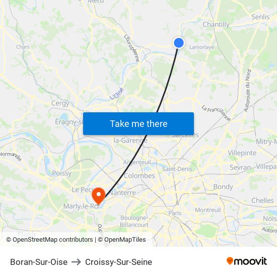 Boran-Sur-Oise to Croissy-Sur-Seine map