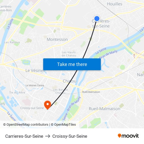 Carrieres-Sur-Seine to Croissy-Sur-Seine map