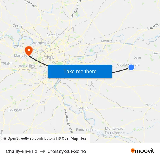 Chailly-En-Brie to Croissy-Sur-Seine map