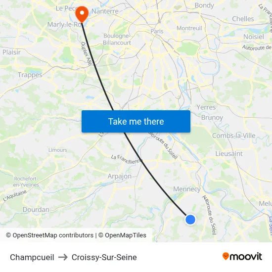 Champcueil to Croissy-Sur-Seine map