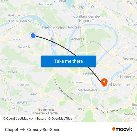 Chapet to Croissy-Sur-Seine map
