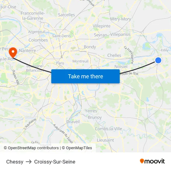 Chessy to Croissy-Sur-Seine map