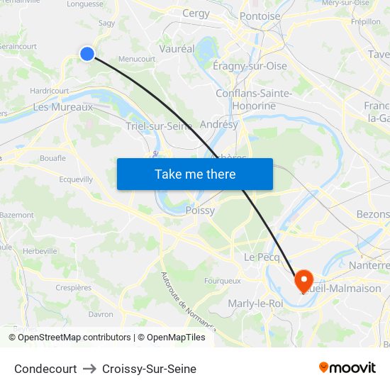 Condecourt to Croissy-Sur-Seine map