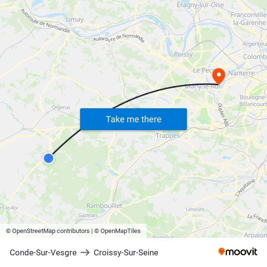 Conde-Sur-Vesgre to Croissy-Sur-Seine map