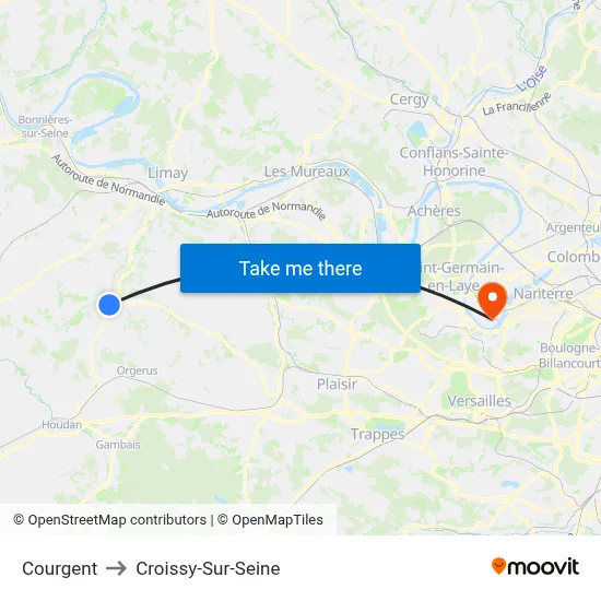 Courgent to Croissy-Sur-Seine map