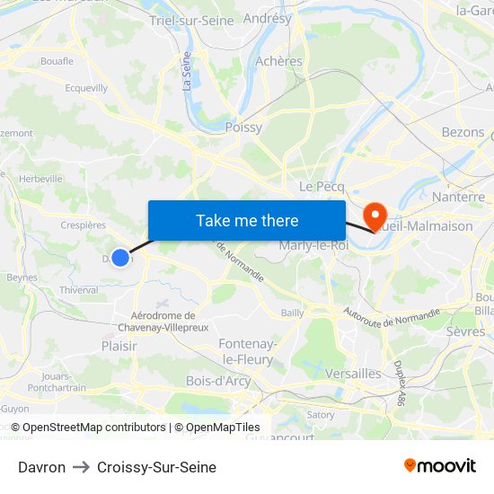 Davron to Croissy-Sur-Seine map