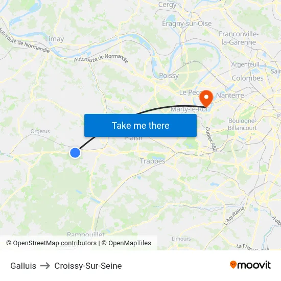 Galluis to Croissy-Sur-Seine map