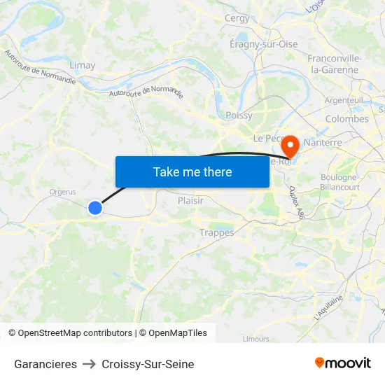 Garancieres to Croissy-Sur-Seine map