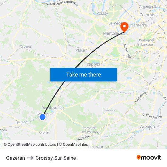 Gazeran to Croissy-Sur-Seine map