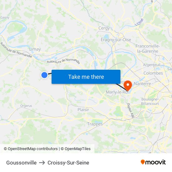 Goussonville to Croissy-Sur-Seine map