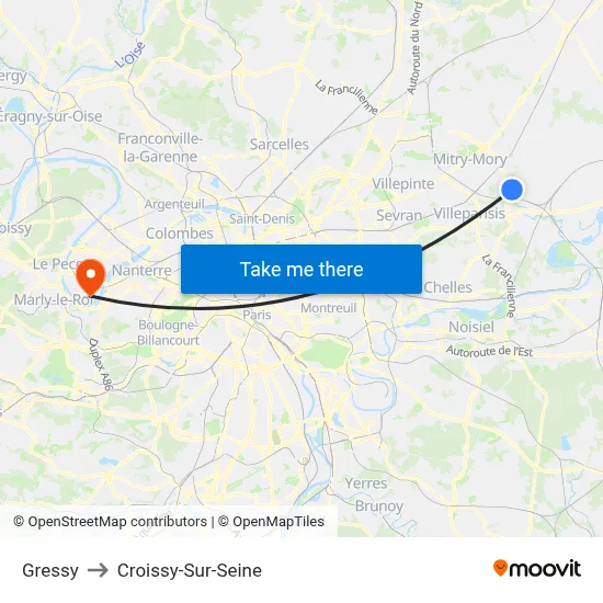 Gressy to Croissy-Sur-Seine map
