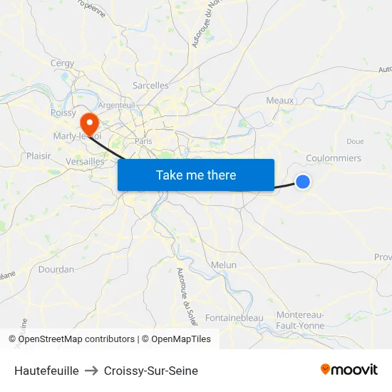 Hautefeuille to Croissy-Sur-Seine map