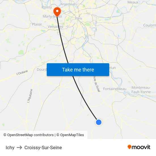 Ichy to Croissy-Sur-Seine map
