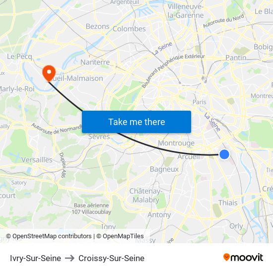 Ivry-Sur-Seine to Croissy-Sur-Seine map