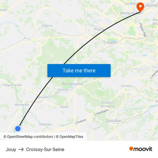 Jouy to Croissy-Sur-Seine map