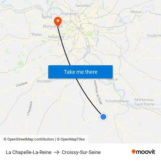 La Chapelle-La-Reine to Croissy-Sur-Seine map