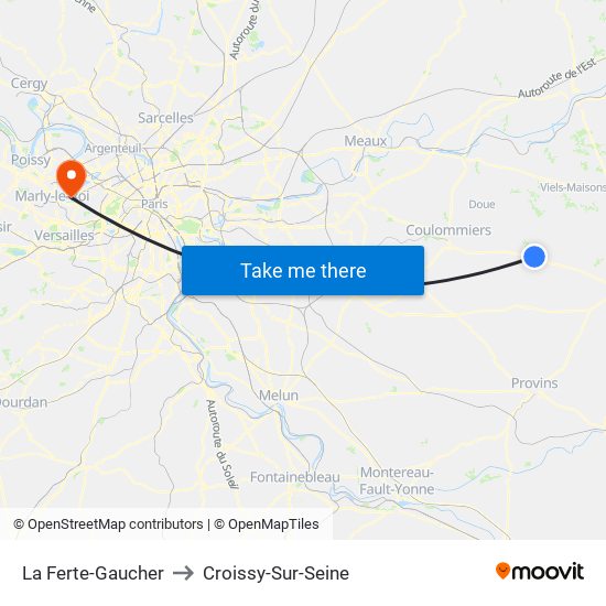 La Ferte-Gaucher to Croissy-Sur-Seine map