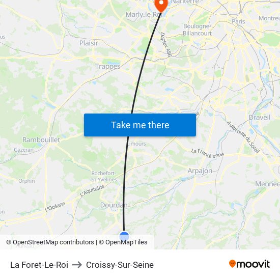 La Foret-Le-Roi to Croissy-Sur-Seine map
