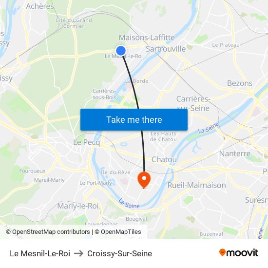 Le Mesnil-Le-Roi to Croissy-Sur-Seine map