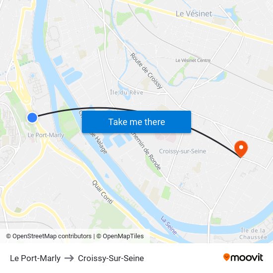 Le Port-Marly to Croissy-Sur-Seine map