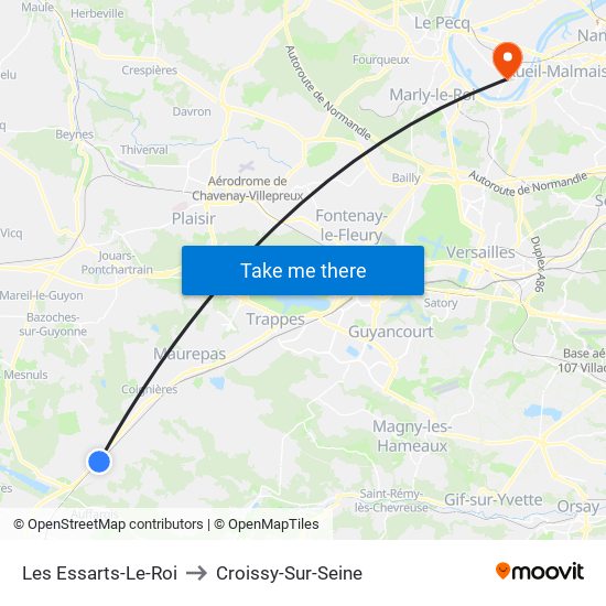 Les Essarts-Le-Roi to Croissy-Sur-Seine map