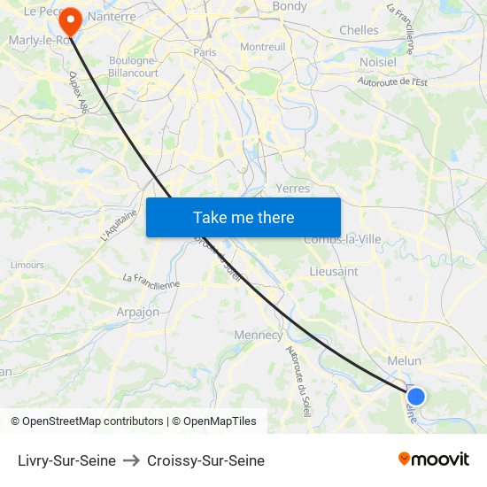 Livry-Sur-Seine to Croissy-Sur-Seine map