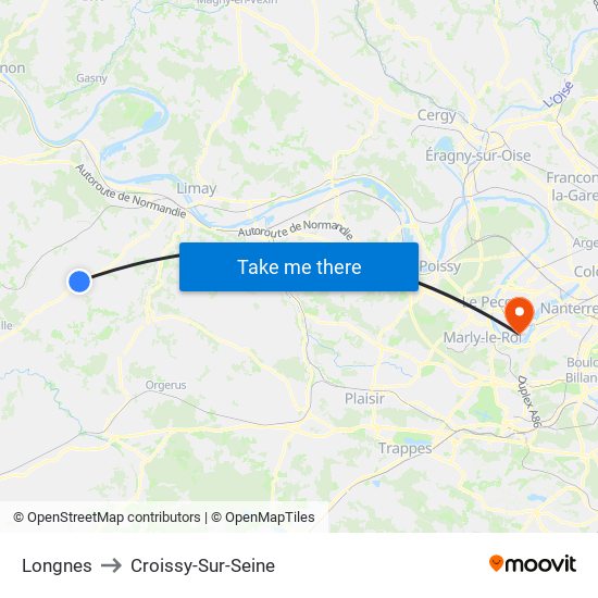Longnes to Croissy-Sur-Seine map