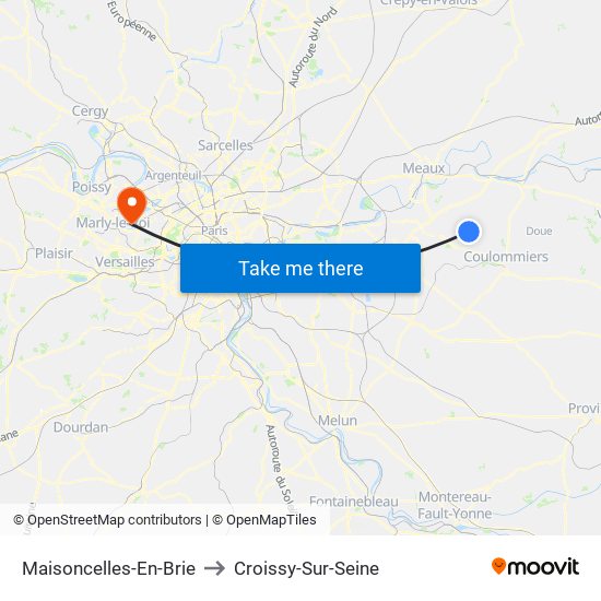 Maisoncelles-En-Brie to Croissy-Sur-Seine map