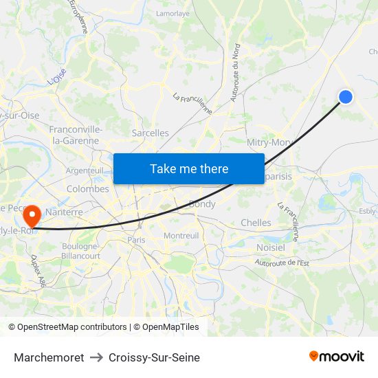 Marchemoret to Croissy-Sur-Seine map