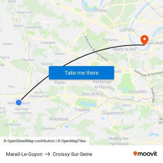 Mareil-Le-Guyon to Croissy-Sur-Seine map