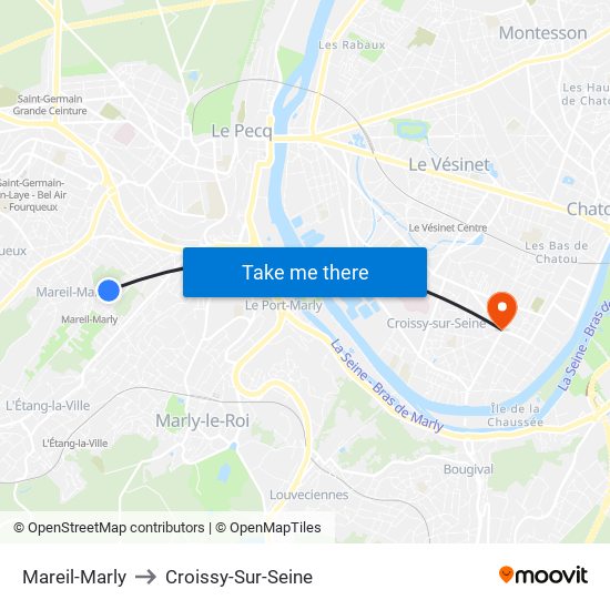 Mareil-Marly to Croissy-Sur-Seine map