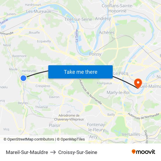Mareil-Sur-Mauldre to Croissy-Sur-Seine map