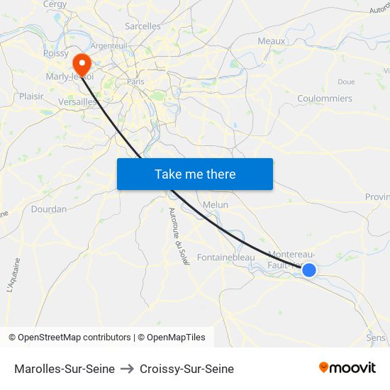 Marolles-Sur-Seine to Croissy-Sur-Seine map