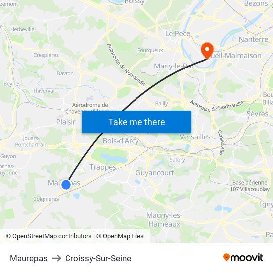 Maurepas to Croissy-Sur-Seine map