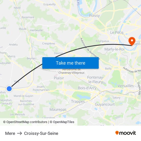 Mere to Croissy-Sur-Seine map