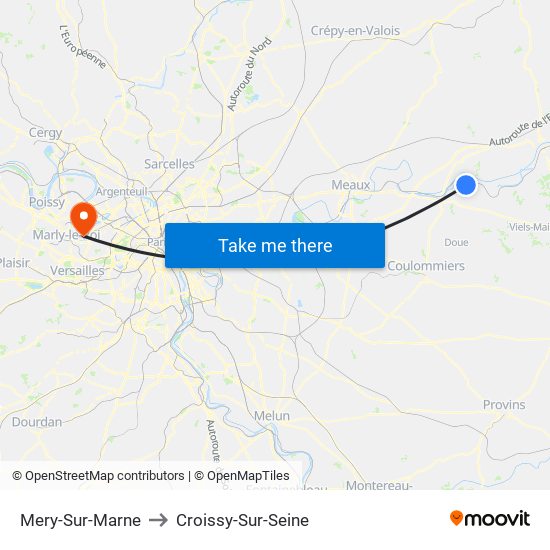 Mery-Sur-Marne to Croissy-Sur-Seine map