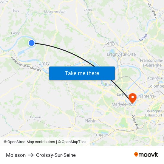Moisson to Croissy-Sur-Seine map