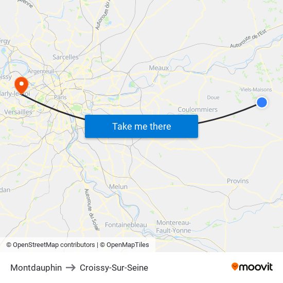 Montdauphin to Croissy-Sur-Seine map