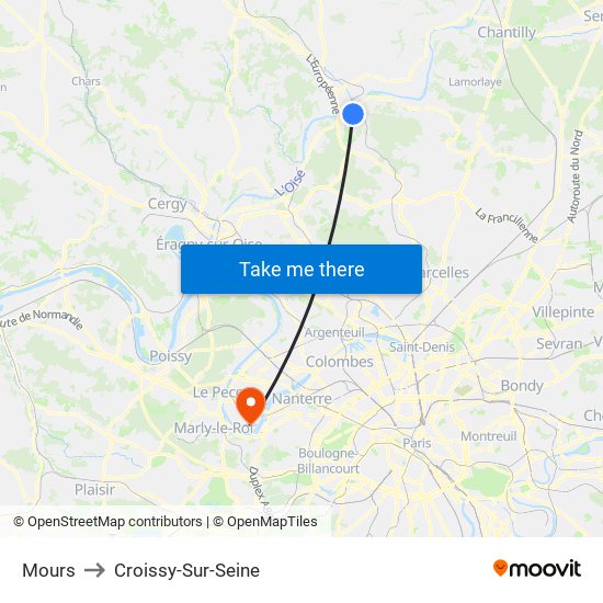 Mours to Croissy-Sur-Seine map