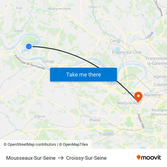 Mousseaux-Sur-Seine to Croissy-Sur-Seine map