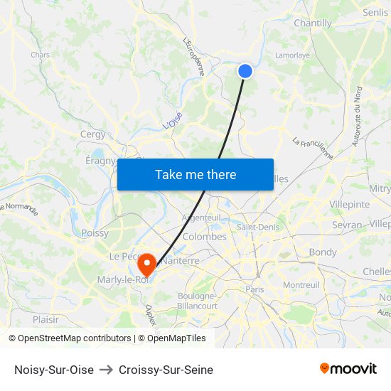 Noisy-Sur-Oise to Croissy-Sur-Seine map