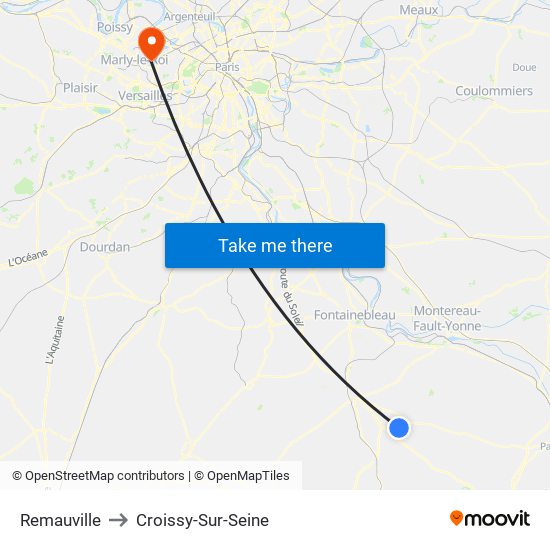 Remauville to Croissy-Sur-Seine map