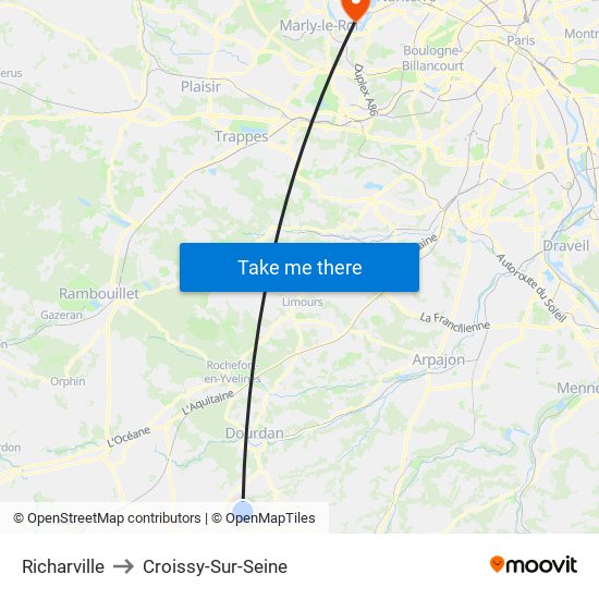 Richarville to Croissy-Sur-Seine map