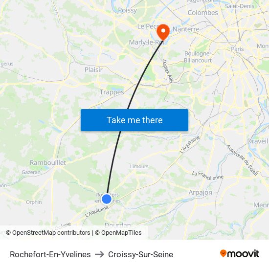 Rochefort-En-Yvelines to Croissy-Sur-Seine map